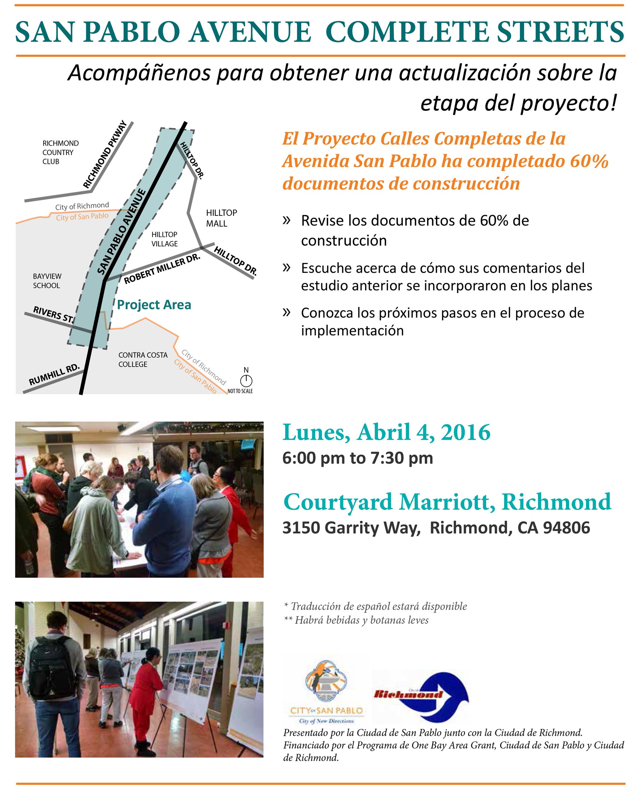 San Pablo Ave Complete Street Community Meeting spanish