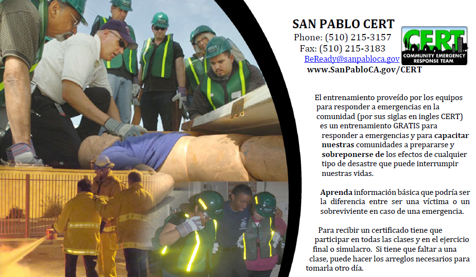 San Pablo CERT Spring 2025