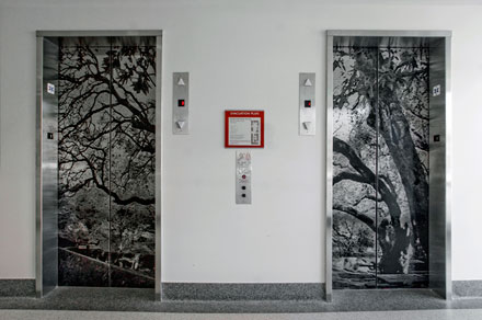 Photo of the Art on the Elevator Doors of 440 Civic Center Plaza on the 1st Floor
