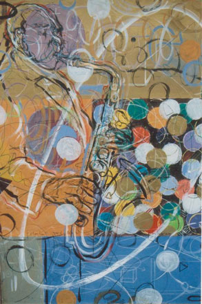 Painting of Jazz Player 