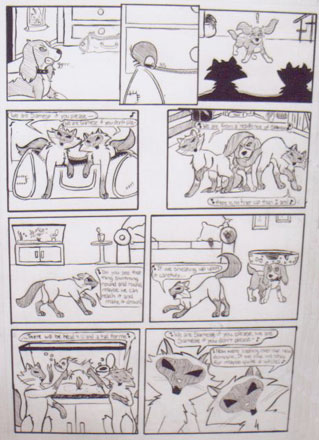 Photo of a Comic Book Strip of Lady and the Tramp